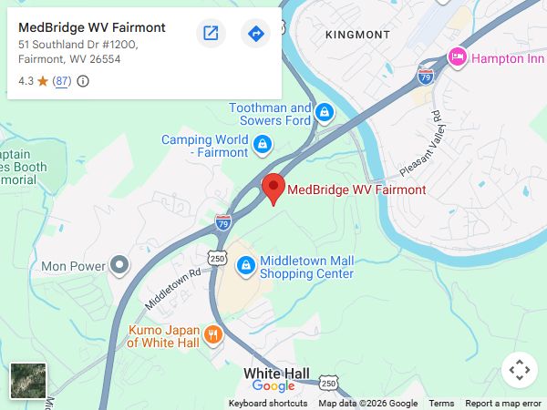 Get Directions to MedBridge WV, in Fairmont WV